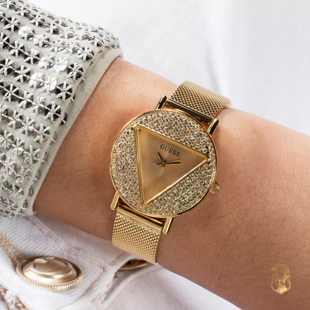 Guess Iconic Gold-Tone Mesh Watch 30mm