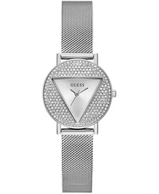 Guess Iconic Silver-Tone Mesh Watch 30mm