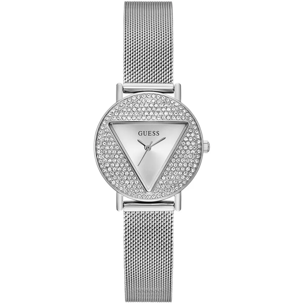 Guess Iconic Silver-Tone Mesh Watch 30mm