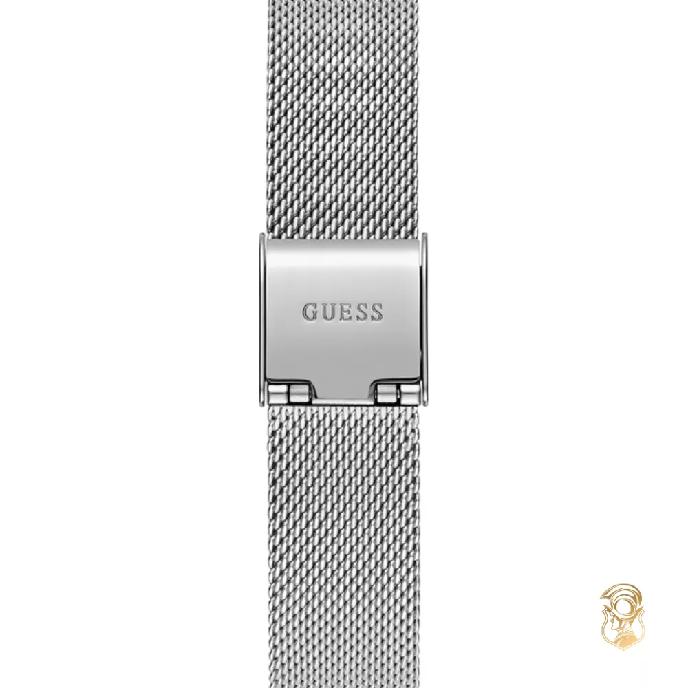 Guess Iconic Silver-Tone Mesh Watch 30mm