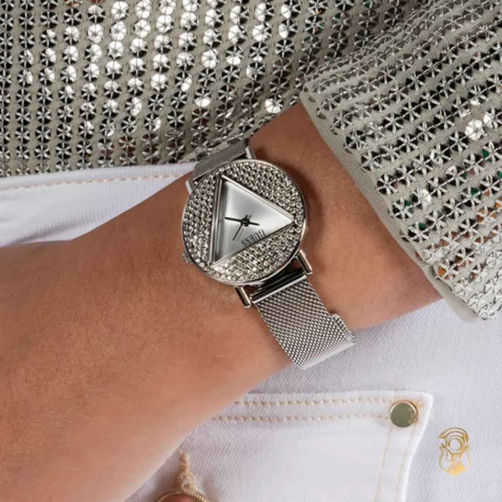 Guess Iconic Silver-Tone Mesh Watch 30mm