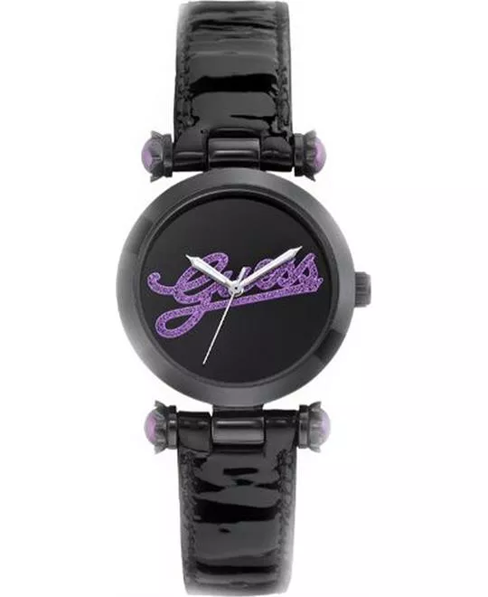Guess  Iconic Style Purple Glitz Logo Watch 32mm