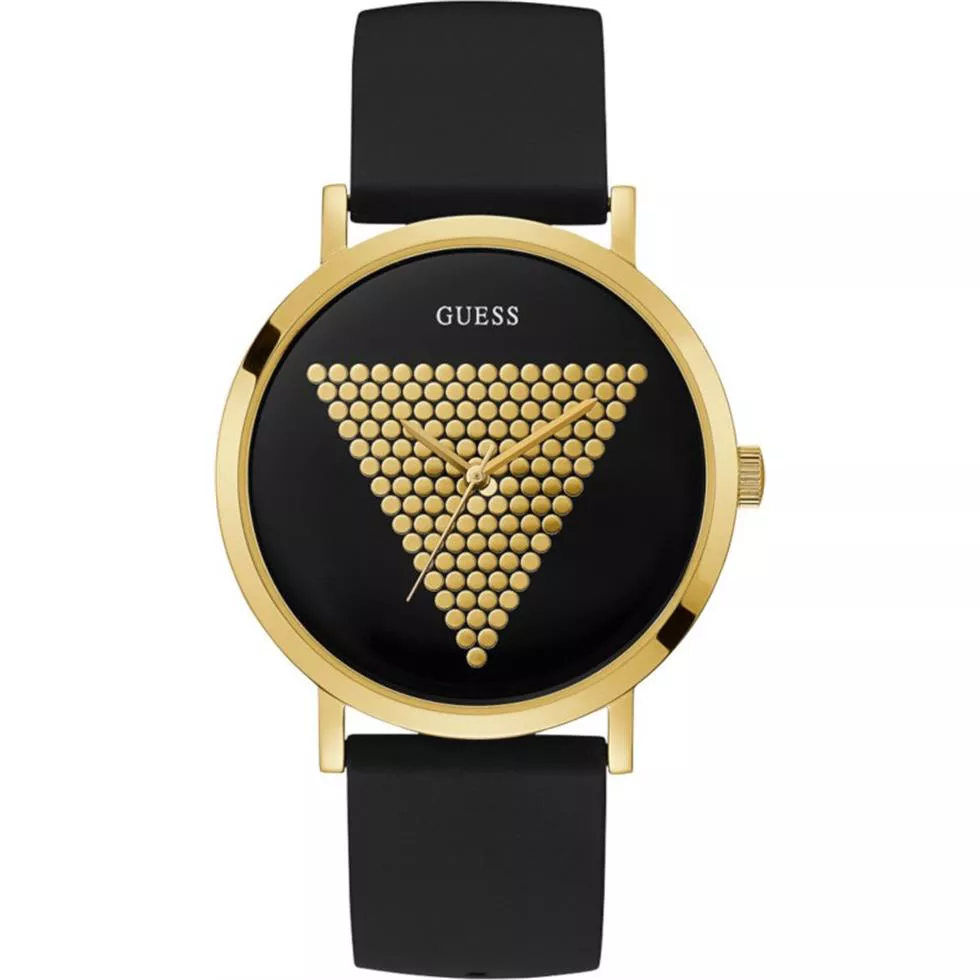 Guess Imprint Black And Gold Watch 44mm