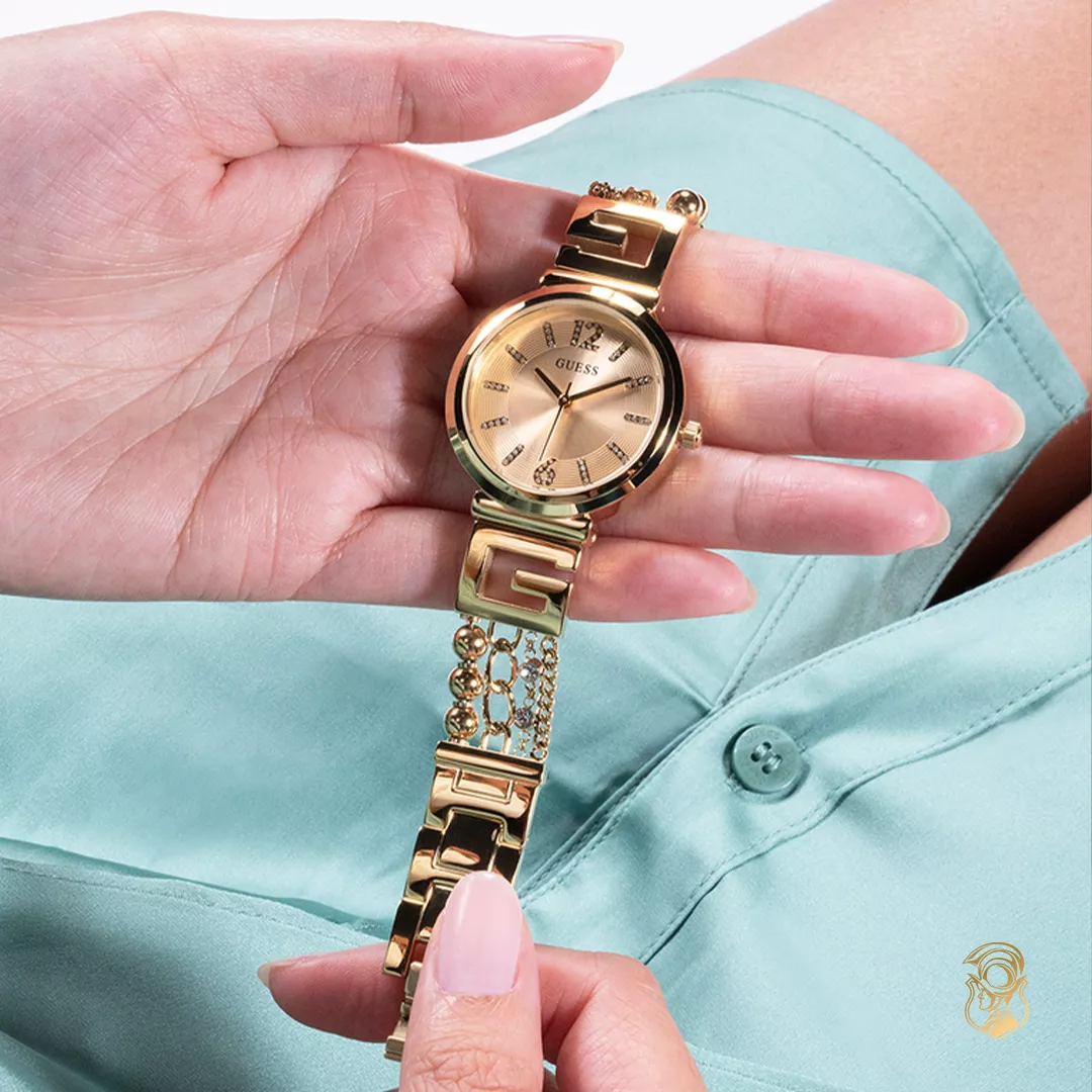 Guess Intricate Gold Tone Watch 32mm