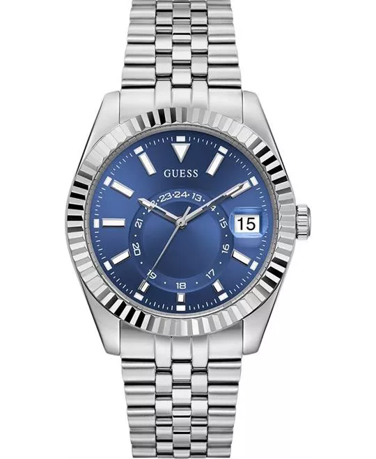Guess Jaden Silver Tone Multi-function Date Watch 42mm