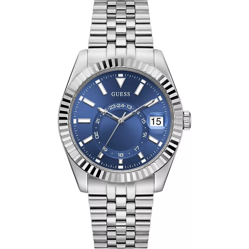 Guess Jaden Silver Tone Multi-function Date Watch 42mm