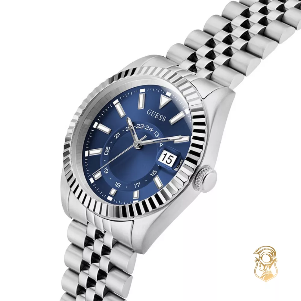 Guess Jaden Silver Tone Multi-function Date Watch 42mm