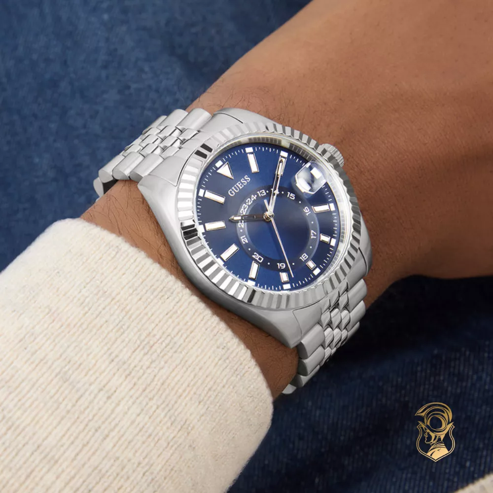 Guess Jaden Silver Tone Multi-function Date Watch 42mm