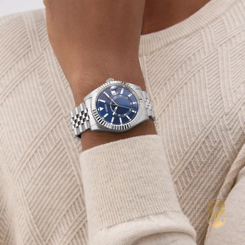 Guess Jaden Silver Tone Multi-function Date Watch 42mm