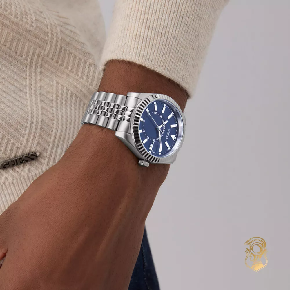Guess Jaden Silver Tone Multi-function Date Watch 42mm