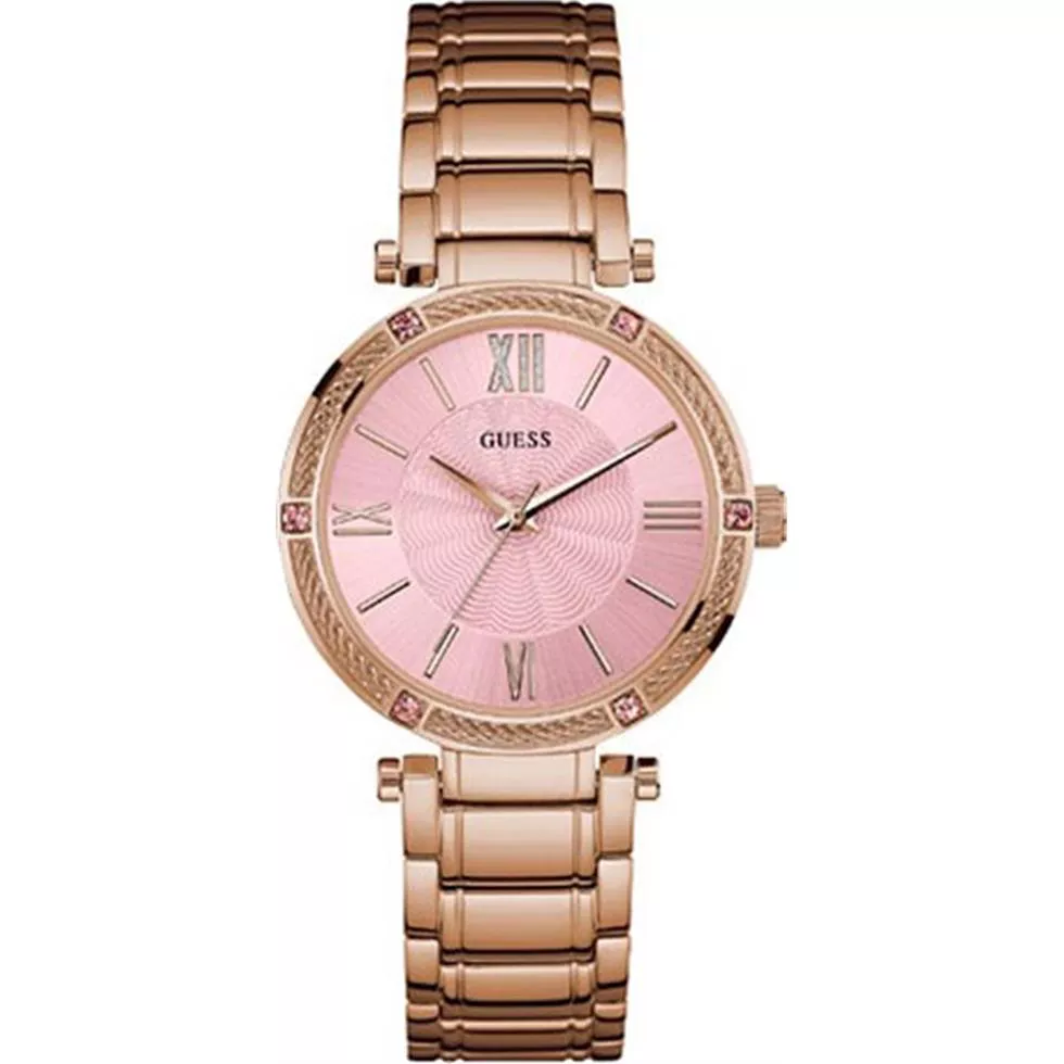 GUESS Jewelry-Inspired Feminine Rose Watch 37mm