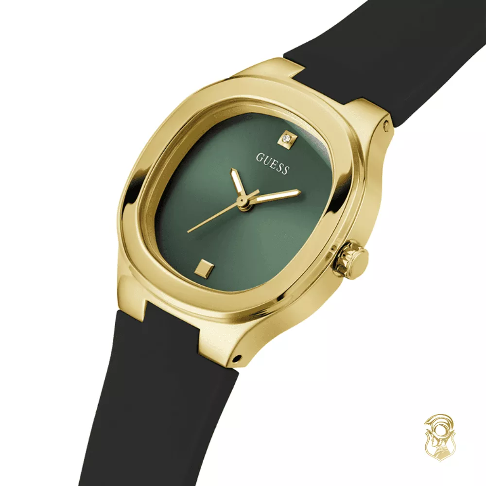 Guess Ladies Black Gold Tone Analog Watch 32mm