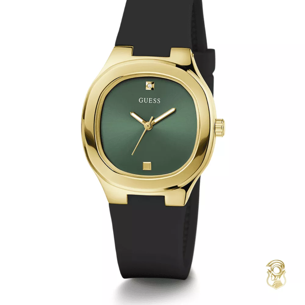 Guess Ladies Black Gold Tone Analog Watch 32mm