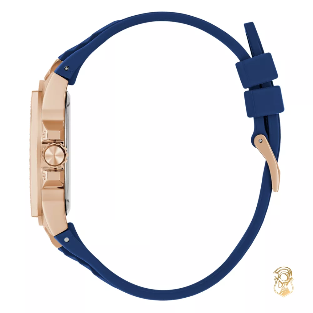 Guess Ladies Blue Rose Gold Tone Multi-function Watch 38mm