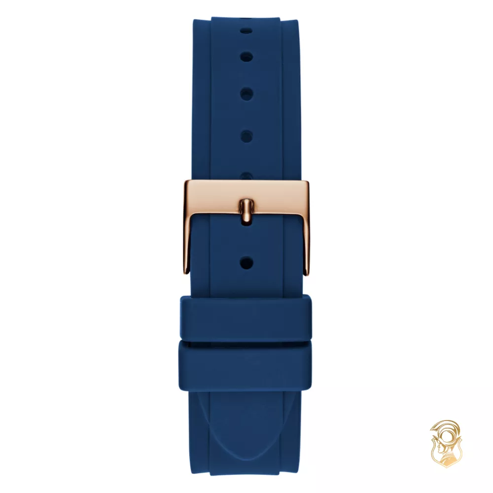 Guess Ladies Blue Rose Gold Tone Multi-function Watch 38mm