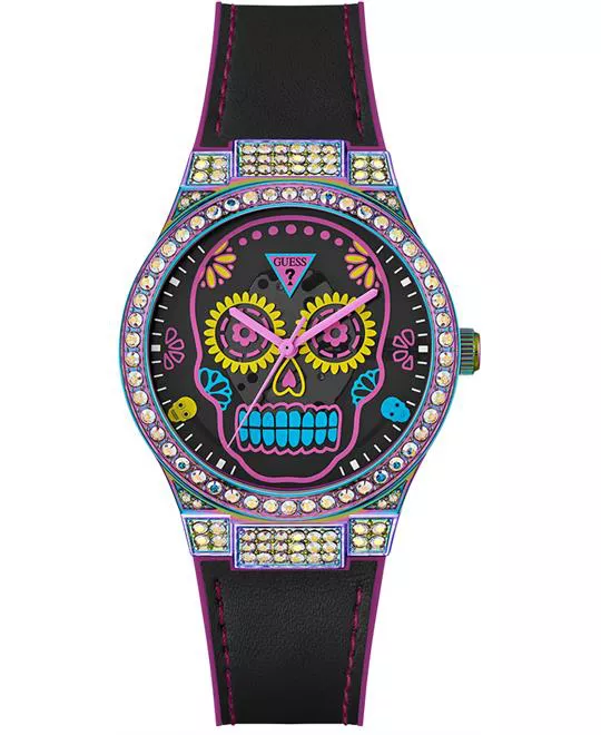 Guess Ladies Day Of The Dead 2-Tone Iridescent Watch 39mm
