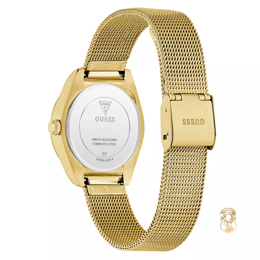 Guess Ladies Day Of The Dead Gold Tone Watch 30mm