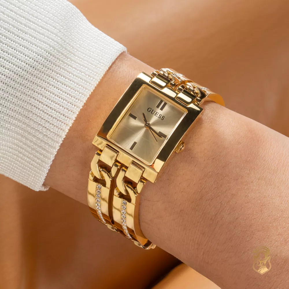 Guess Ladies Gold Tone Analog Watch 24mm