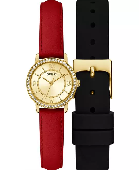 Guess Petite Red Tone Watch Set 28mm