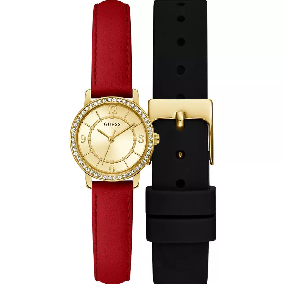 Guess Petite Red Tone Watch Set 28mm