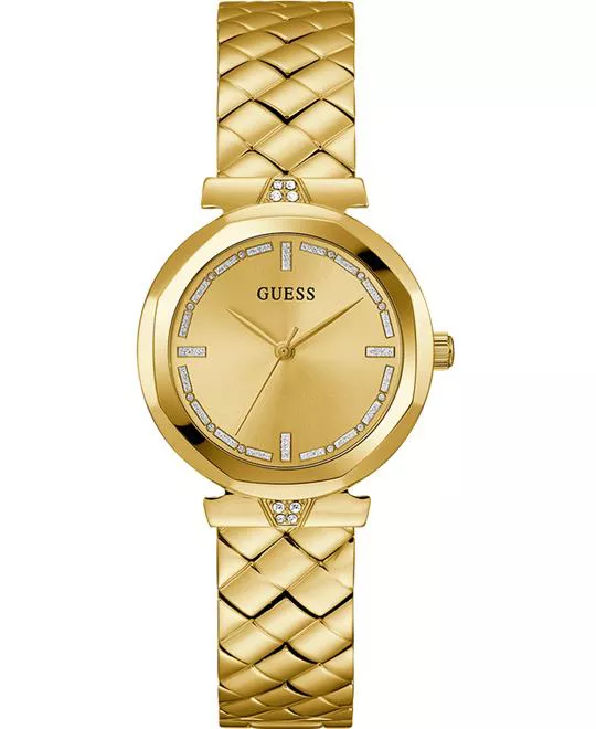 Guess Quilted Gold Tone Watch 34mm