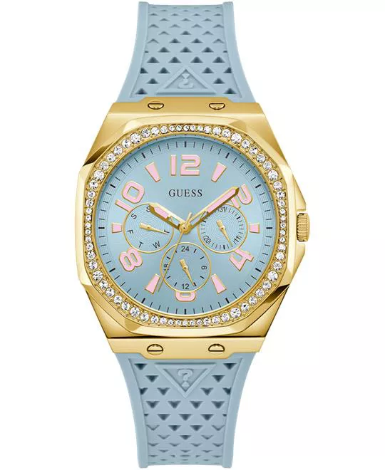 Guess Ladies Light Blue Gold Watch 39.5mm