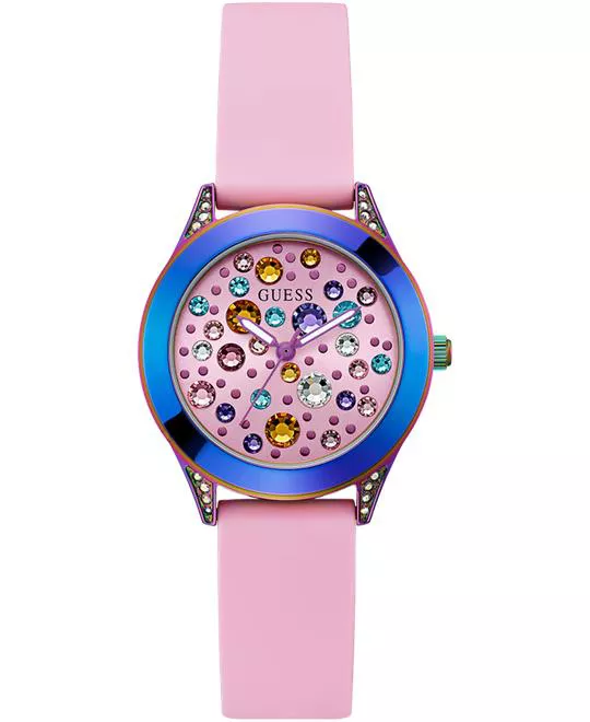 Guess Ladies Pink Iridescent Analog Watch 34mm