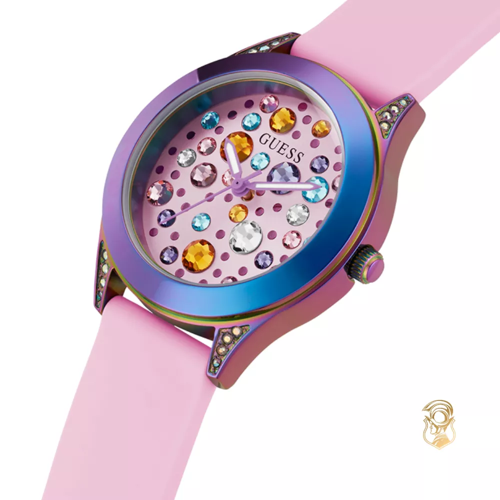 Guess Ladies Pink Iridescent Analog Watch 34mm