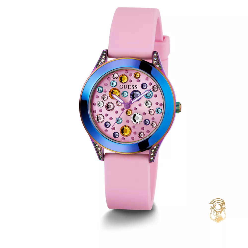 Guess Ladies Pink Iridescent Analog Watch 34mm