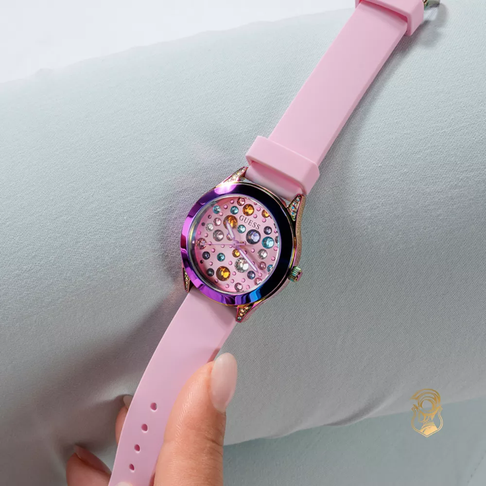 Guess Ladies Pink Iridescent Analog Watch 34mm
