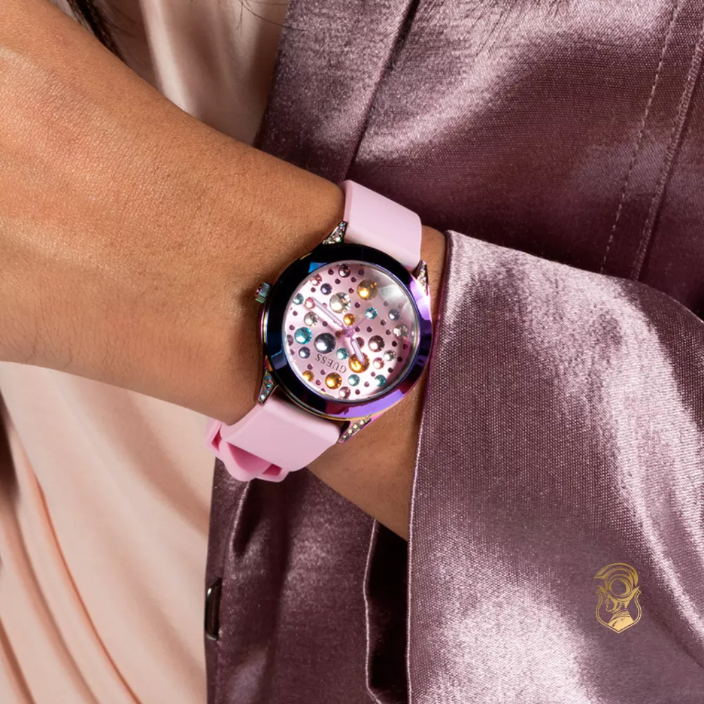Guess Ladies Pink Iridescent Analog Watch 34mm