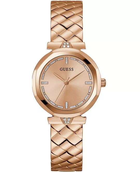 Guess Ladies Rose Gold Tone Analog Watch 34mm