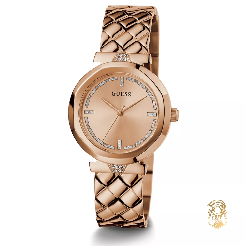 Guess Ladies Rose Gold Tone Analog Watch 34mm