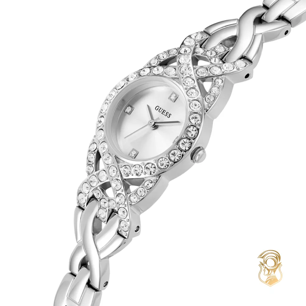 Guess Ladies Silver Tone Analog Watch 23mm