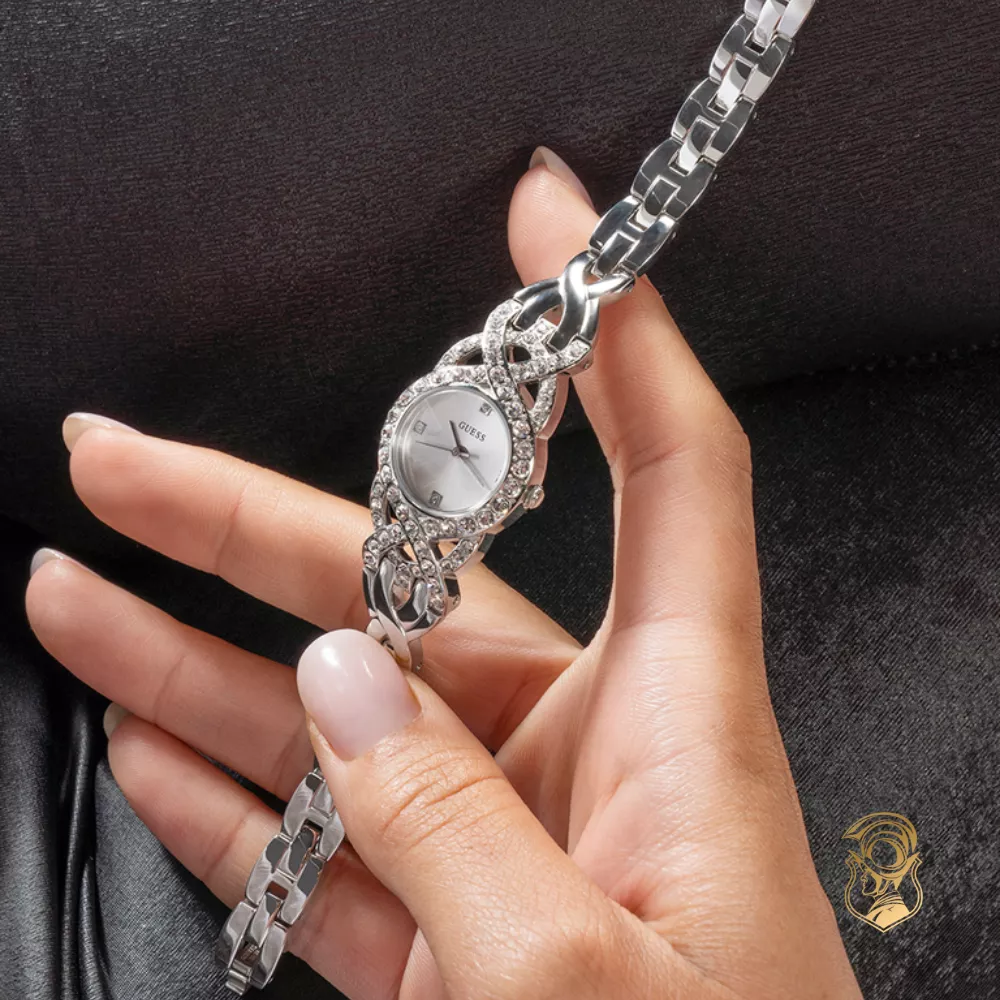 Guess Ladies Silver Tone Analog Watch 23mm
