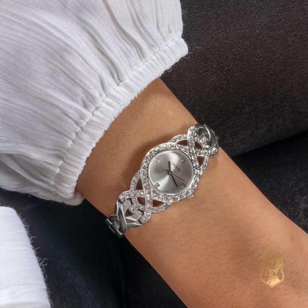 Guess Ladies Silver Tone Analog Watch 23mm