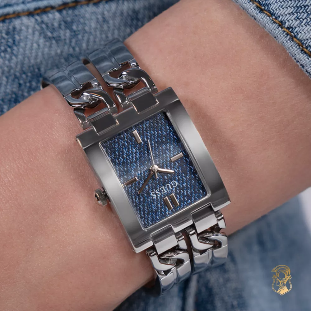 Guess Ladies Silver Tone Analog Watch 24mm