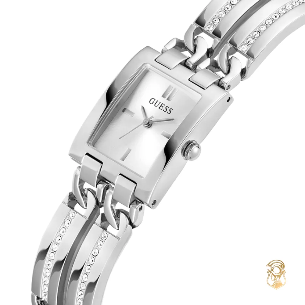 Guess Ladies Silver Tone Analog Watch 24mm