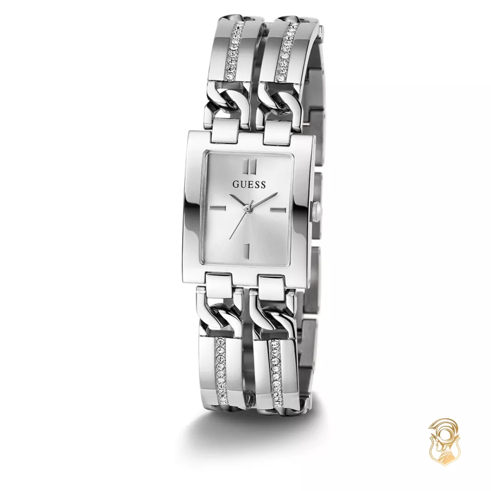 Guess Ladies Silver Tone Analog Watch 24mm