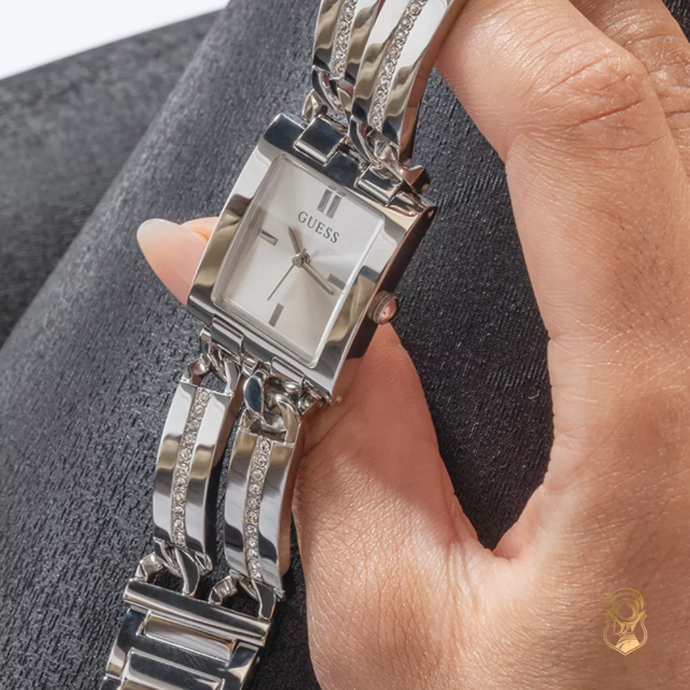 Guess Ladies Silver Tone Analog Watch 24mm
