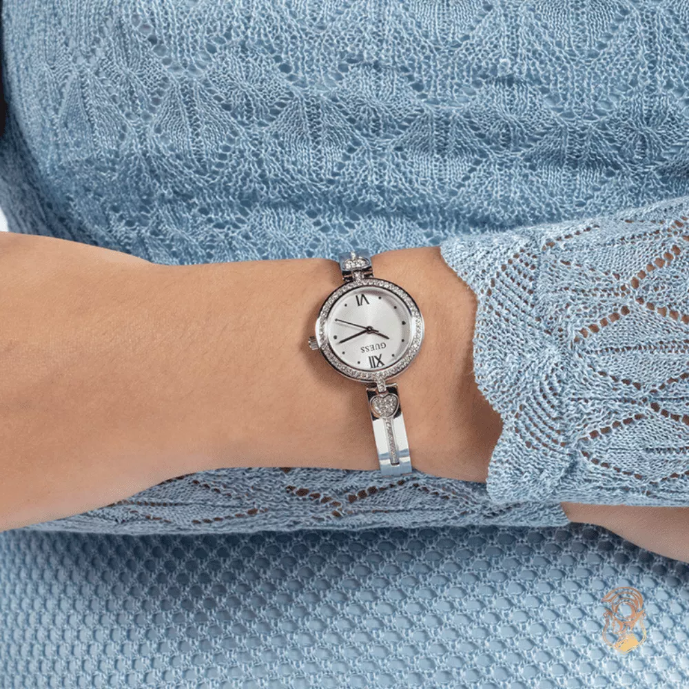 Guess Ladies Silver Tone Analog Watch 27mm