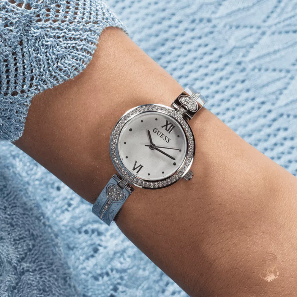Guess Ladies Silver Tone Analog Watch 27mm