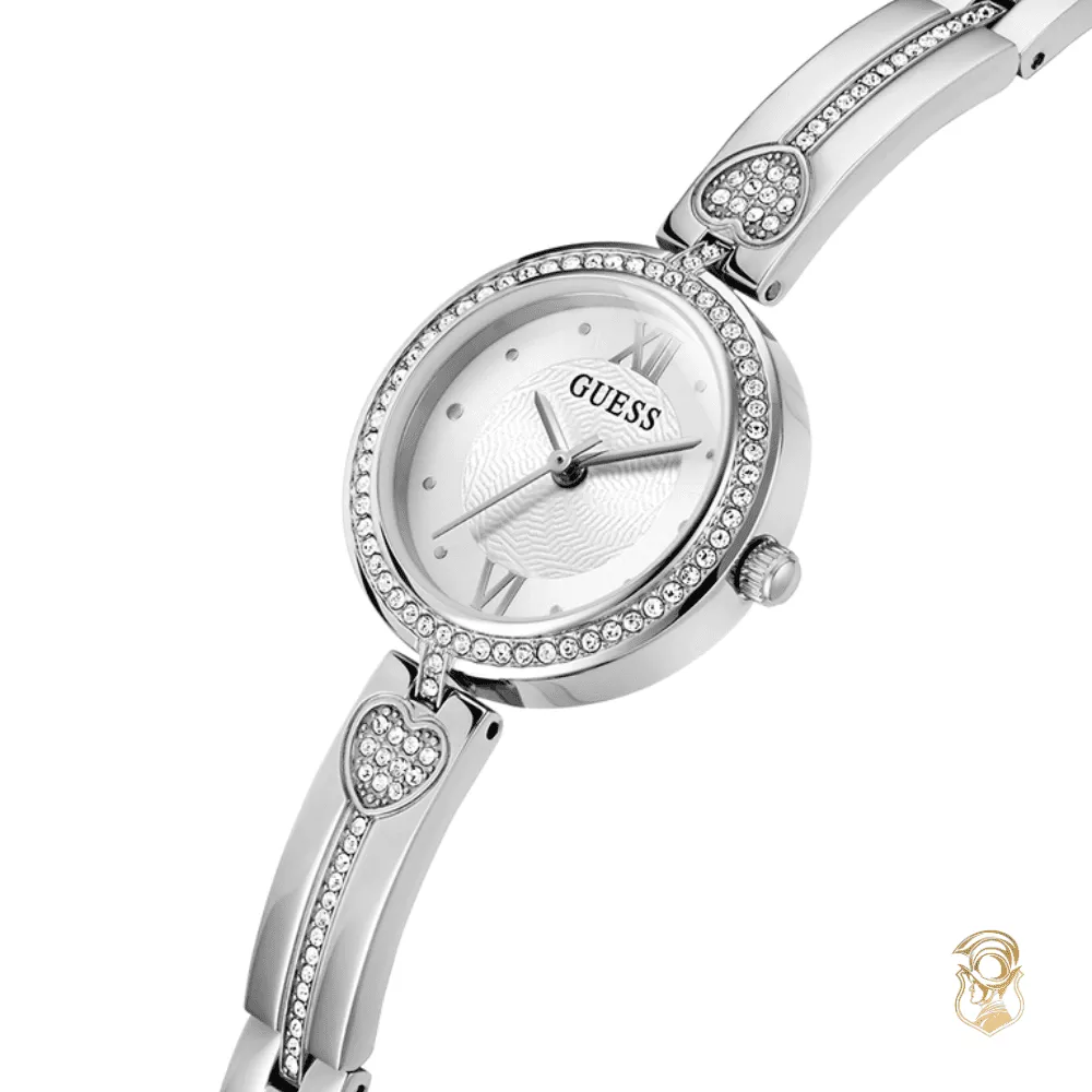 Guess Ladies Silver Tone Analog Watch 27mm