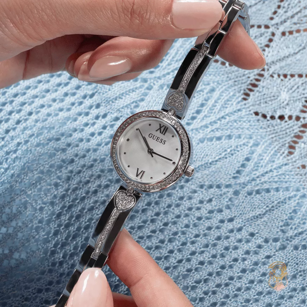 Guess Ladies Silver Tone Analog Watch 27mm
