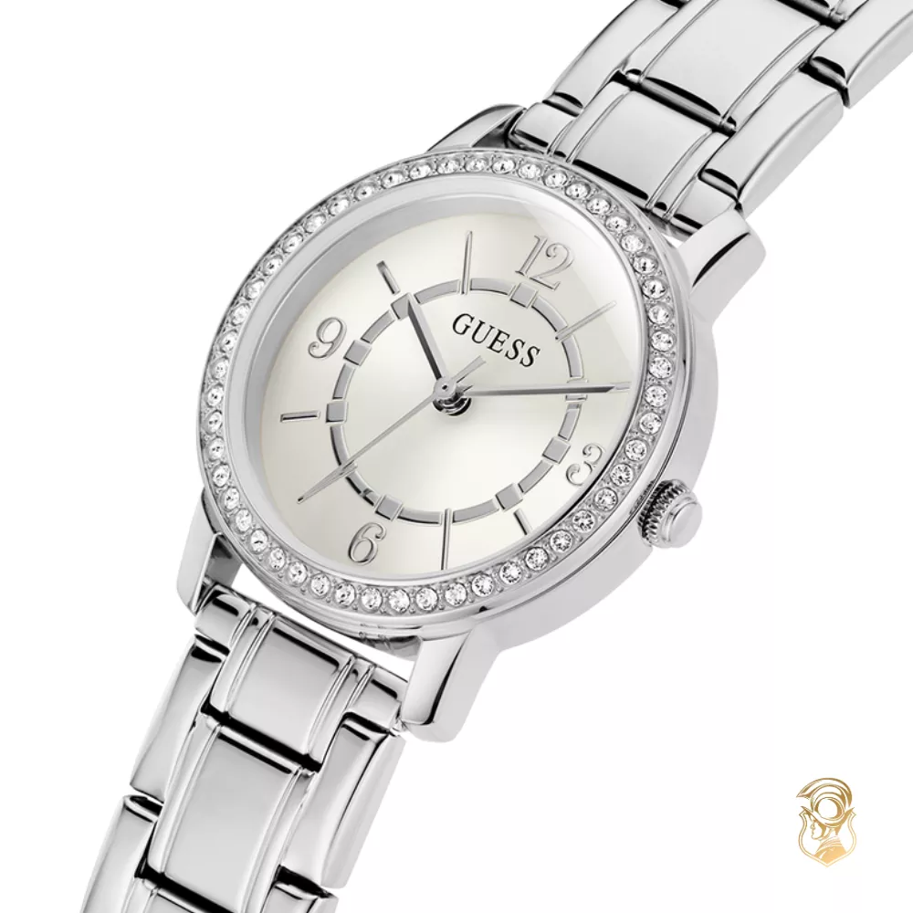 Guess Ladies Silver Tone Analog Watch 28mm