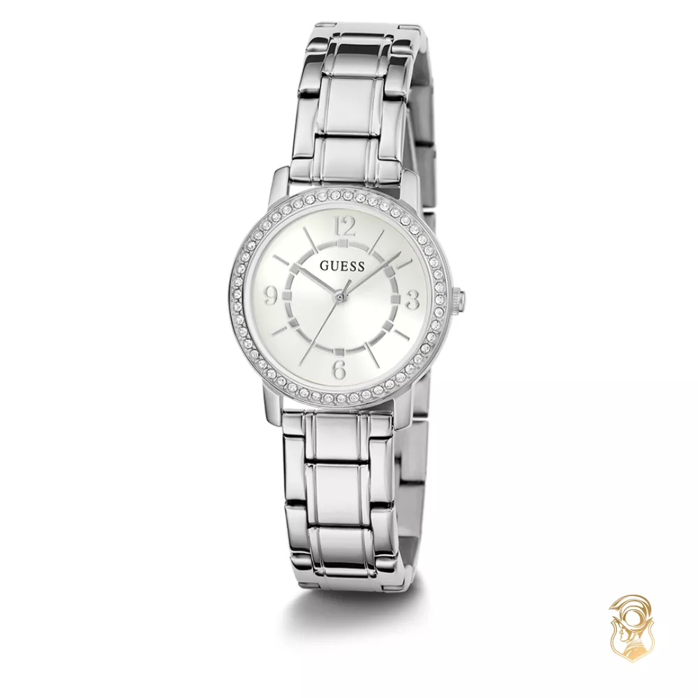 Guess Ladies Silver Tone Analog Watch 28mm