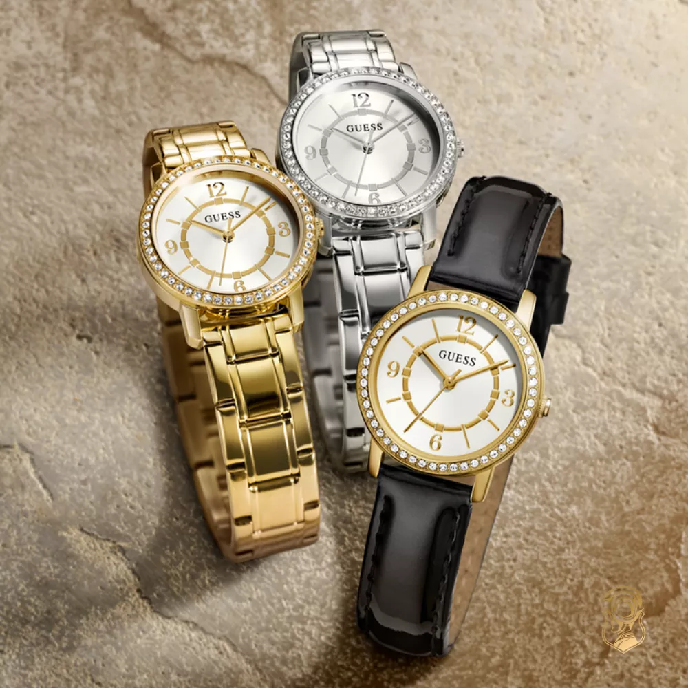 Guess Ladies Silver Tone Analog Watch 28mm