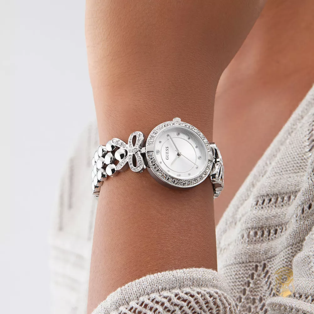 Guess Ladies Silver Tone Analog Watch 30mm