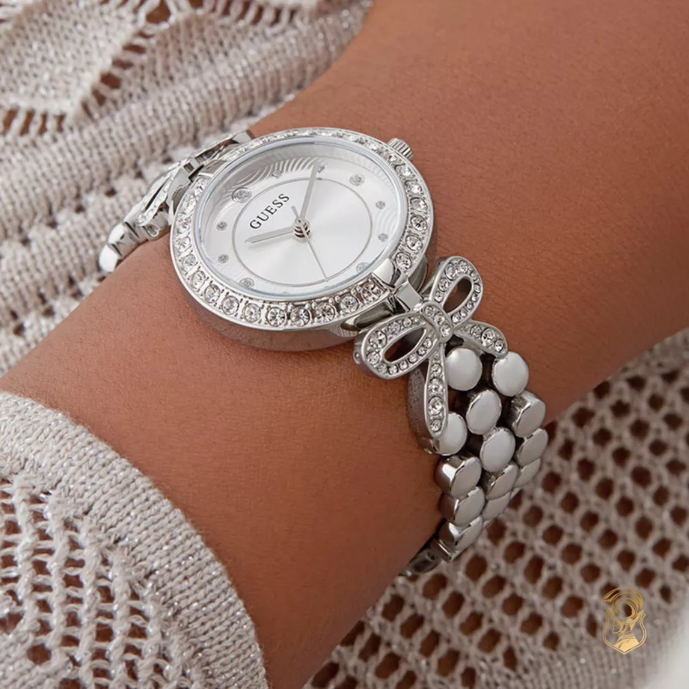 Guess Ladies Silver Tone Analog Watch 30mm