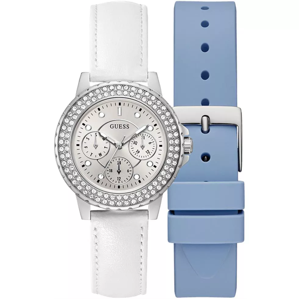 Guess Ladies Silver Tone Multi-function Watch 36mm